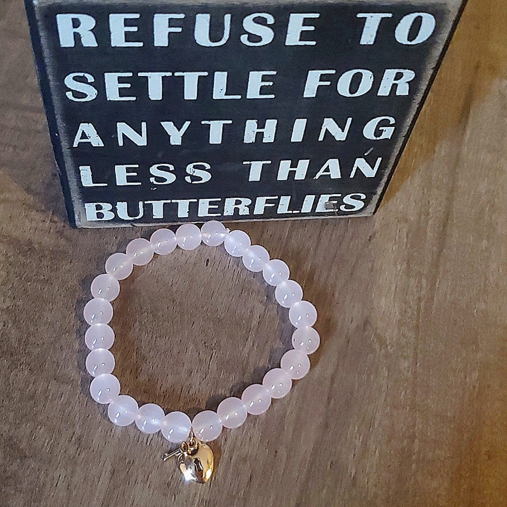 Light pink lock & key braclet